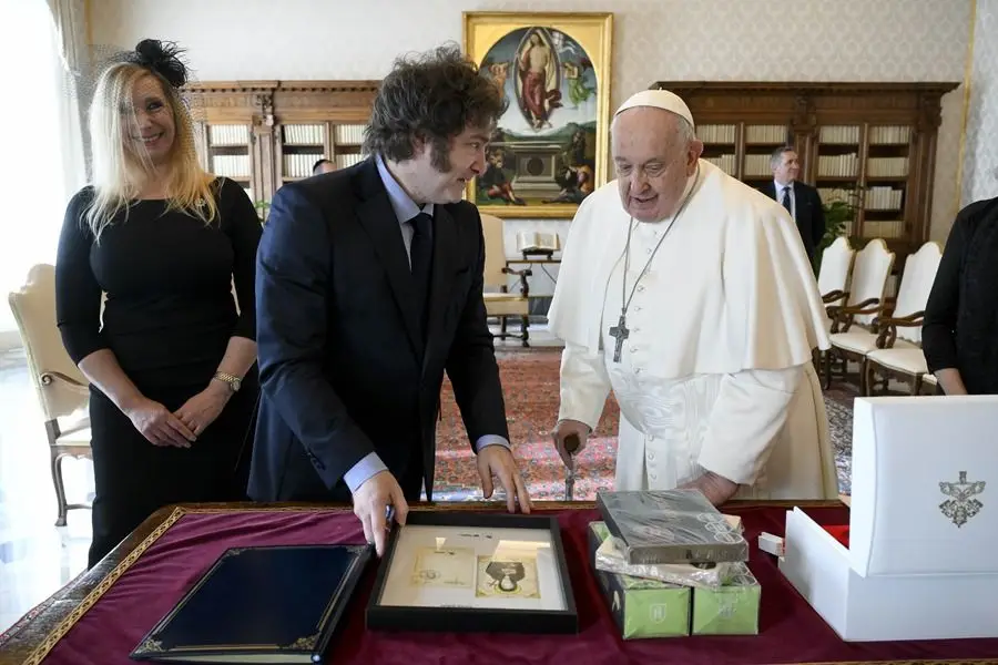 Javier Milei y el Papa Francisco, reunidos en el Vaticano