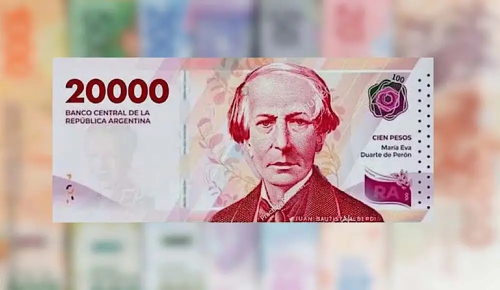 Ya circula el billete de $20.000