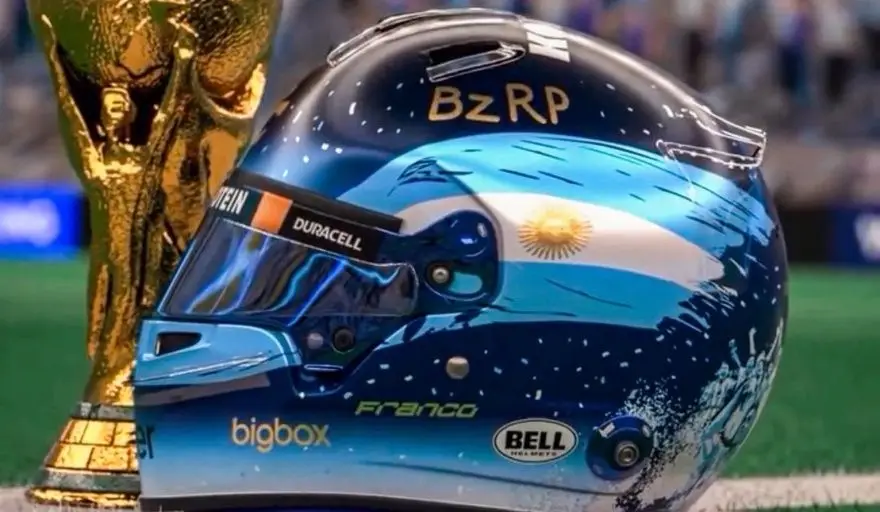 Gran Premio de Qatar: Colapinto utilizará un casco en homenaje a los campeones del mundo