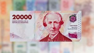 Ya circula el billete de $20.000