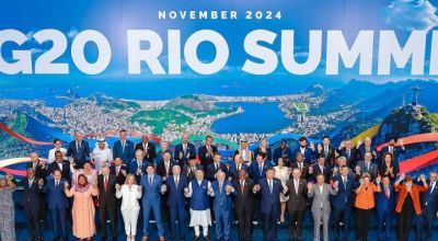 Milei no participó de la foto oficial del G20 en Brasil